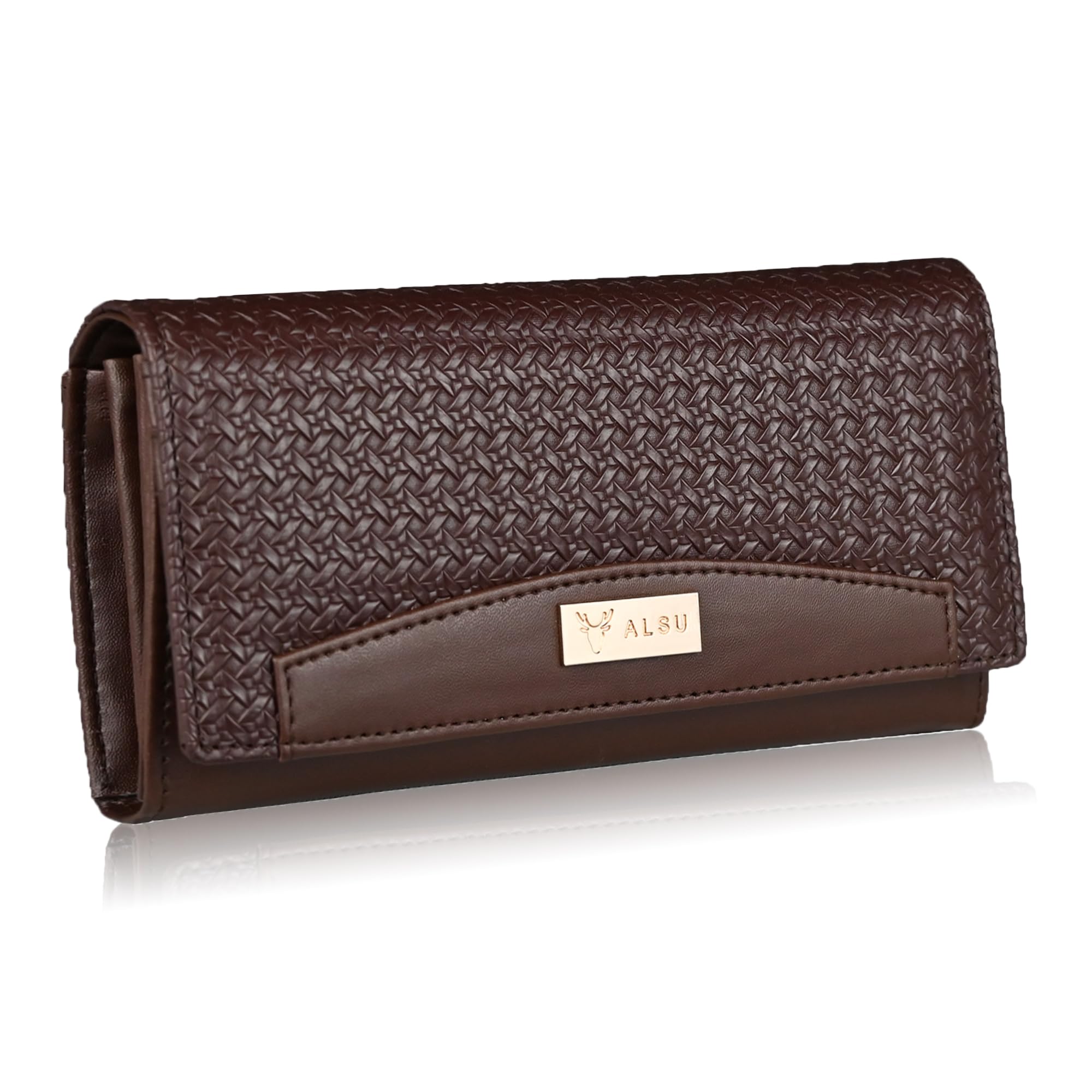 Women's Brown Faux Leather Hand Wallet Clutch Trendy | 6 Card Slots | Phone Pocket (ska-004br)-image-23