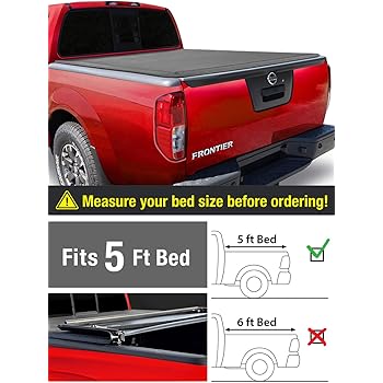 Amazon Com Maxmate Soft Tri Fold Truck Bed Tonneau Cover Compatible With 2005 2020 Nissan Frontier 2009 2012 Suzuki Equator Fleetside 5 Bed Automotive
