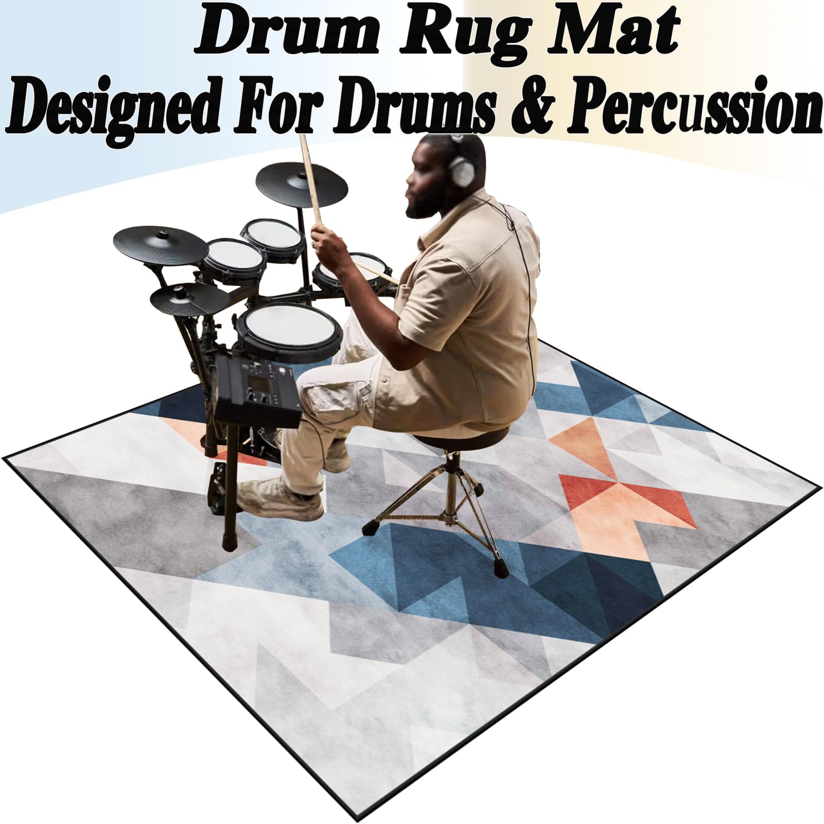 Drum Teppich, Schlagzeugteppich rutschfeste, Trommel Teppiche Elektronisches Schlagzeug Antivibrationsmatten, Professionelle Schallschutzmatte, Schallschutz Teppichmatte Schlagzeug matte 200 x 180 cm