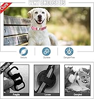 Vista 117 de DOGWONG Collar de perro Airtag de algodón y cáñamo, collar resistente para perros con soporte para Airtag, collares verdes para perros pequeños