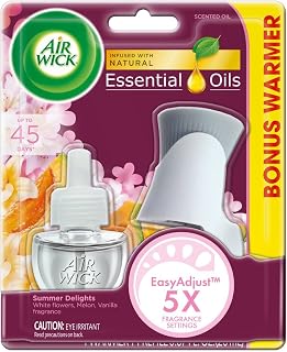 Plug in Scented Oil Starter Kit (Warmer + 1 Refill), Summer Delights, Air Freshener, Essential Oils