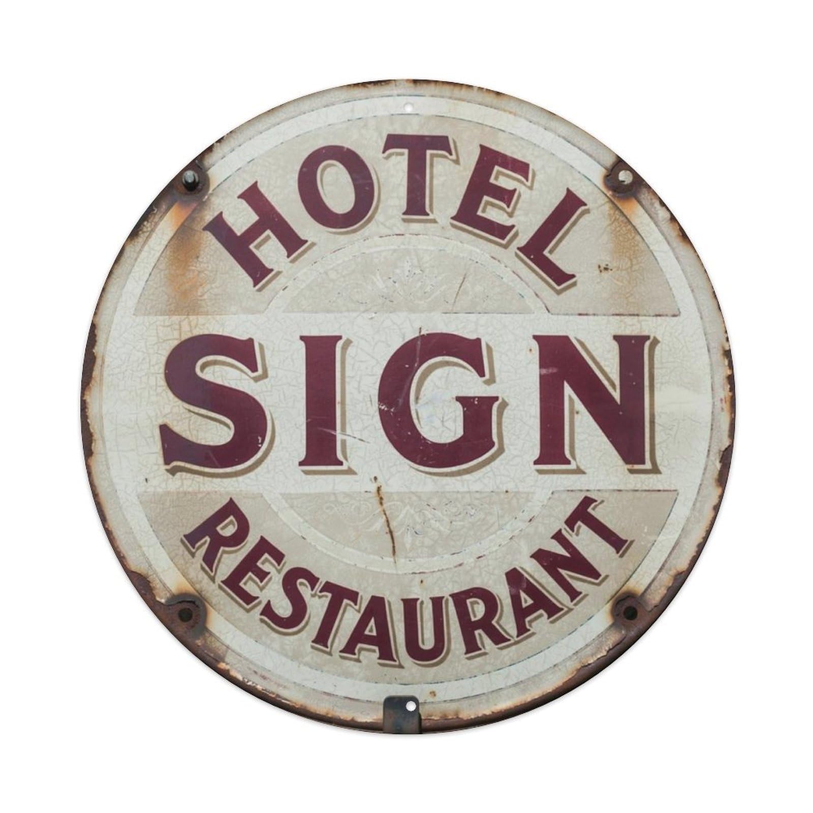Hotel-Restaurant-Sign Metal Tin Sign Plaque