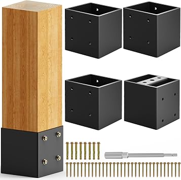 4x4 Post Base, Concealed Fastener Concrete Post Anchor,Elevated Post Base