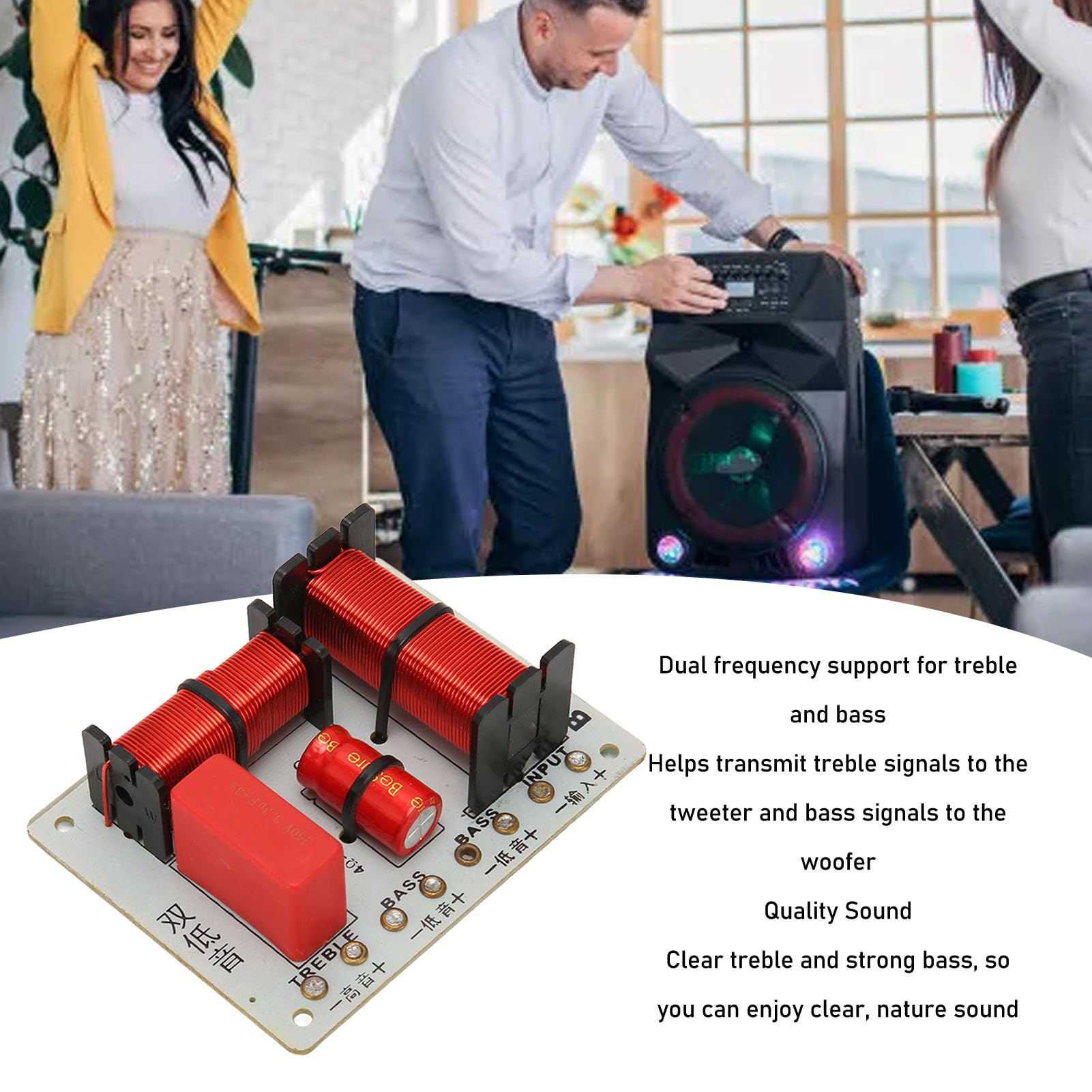 System Eng Tel Crossover Audio 3 Vie 250W - Divisore Frequenze Per Altoparlanti HiFi Filtro Audio Fai Da Te