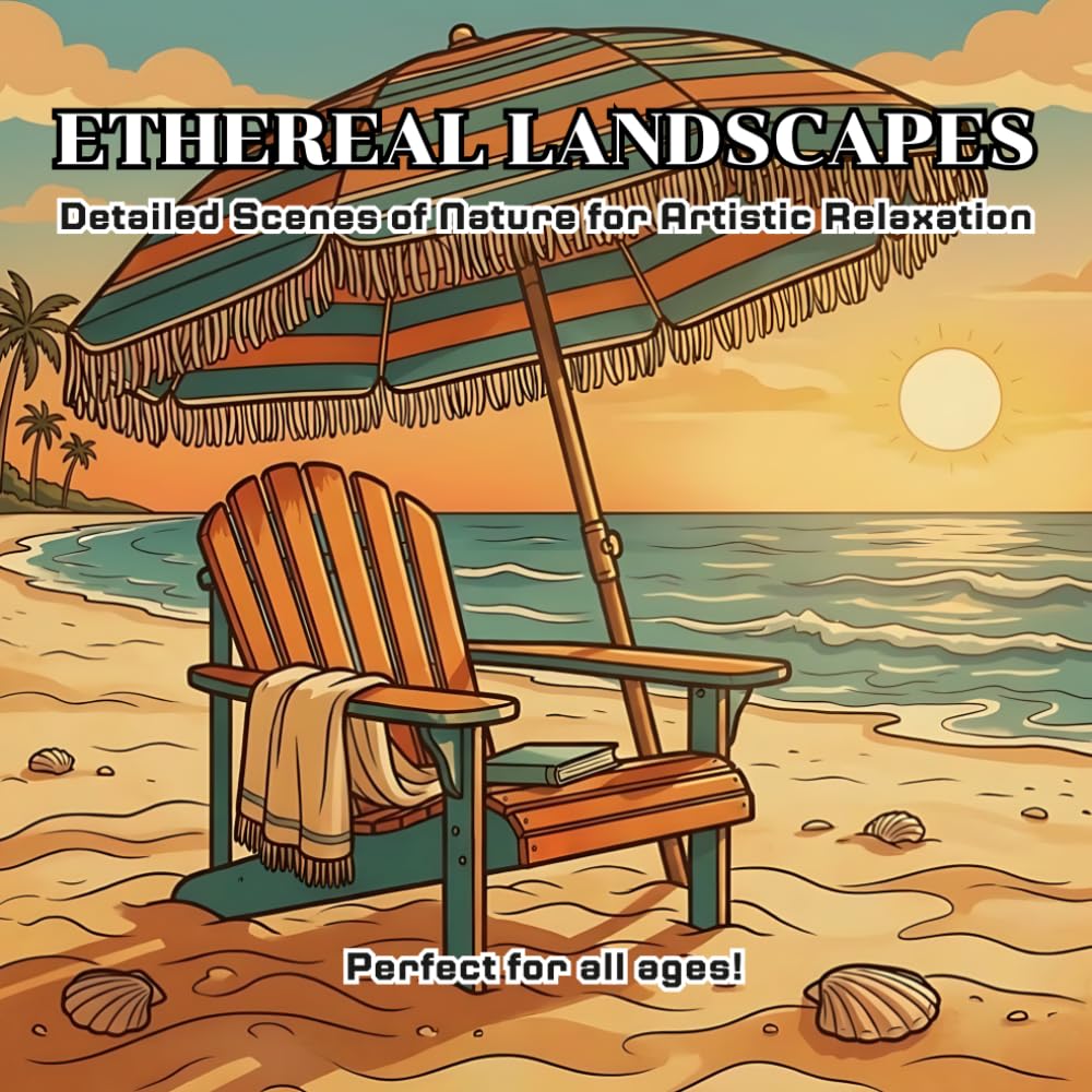 ETHEREAL LANDSCAPES: Detailed Scenes of Nature for Artistic Relaxation: 50 Scenes & Easy Relaxing and Stress Relief Coloring Book Perfect for All Ages