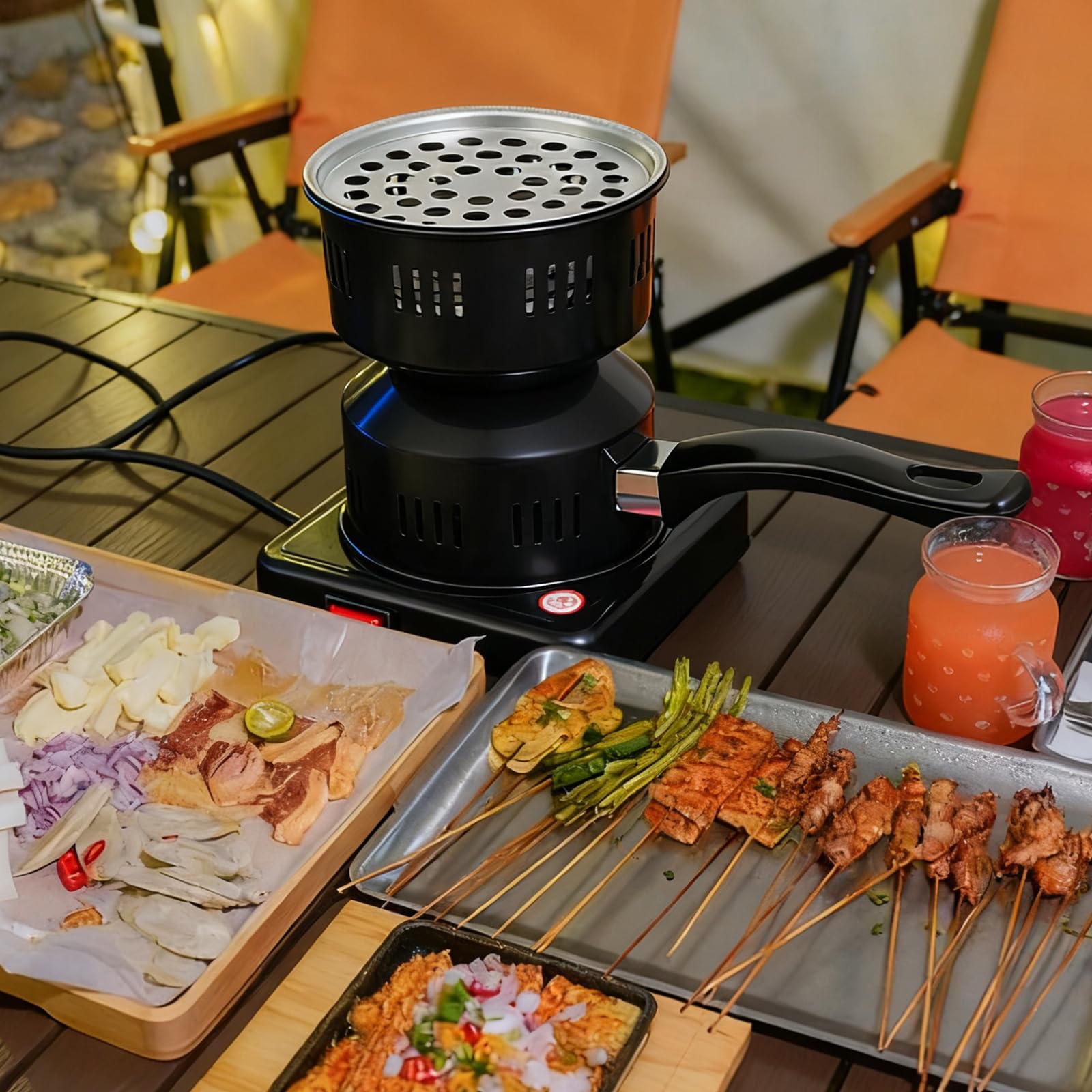 Accenditore elettrico a carbone, accessorio elettrico per barbecue a carbone, 500 W, bruciatore a carbone, accenditore elettrico a carbone, per barbecue, campeggio, attività all'aperto