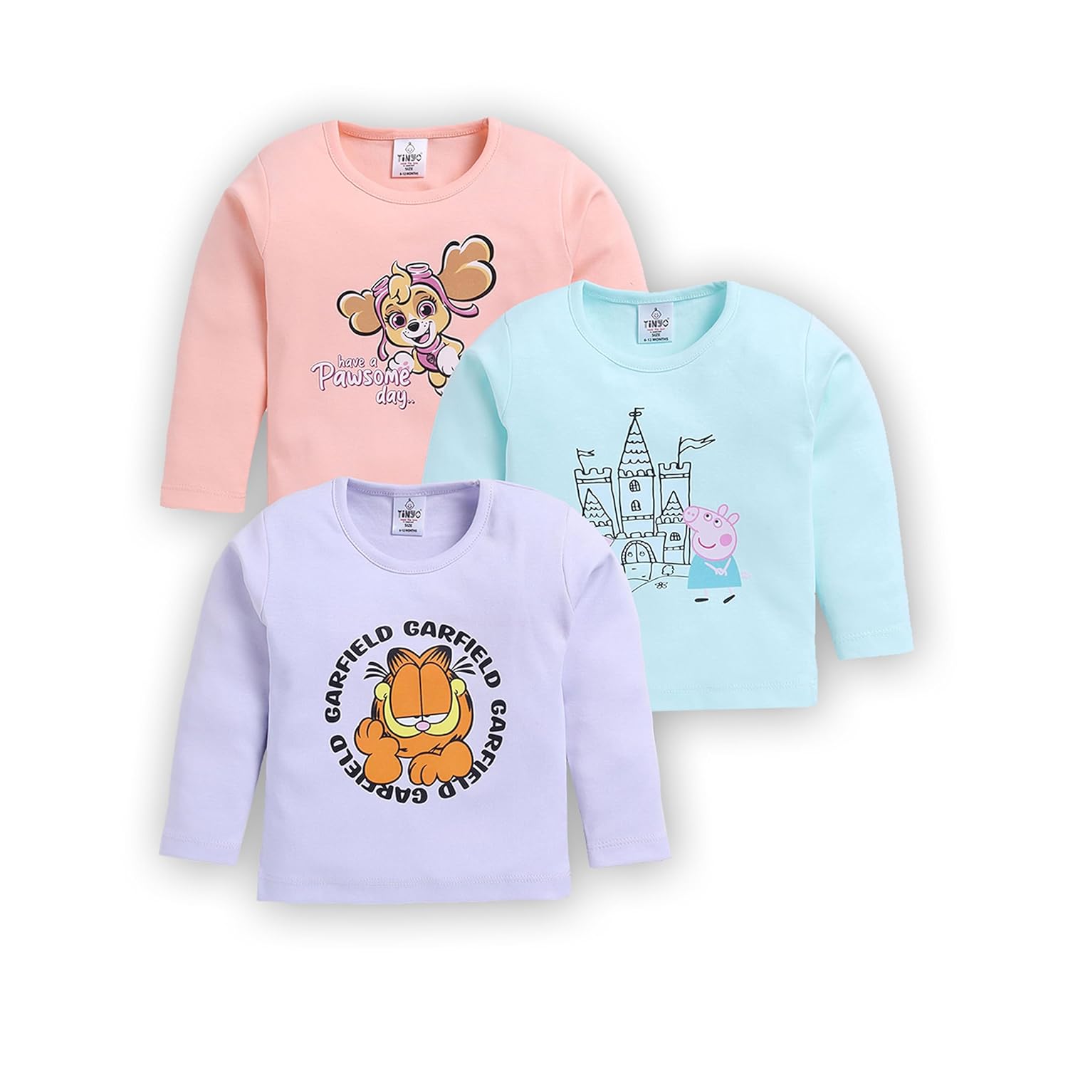 TINYO Boy’s Cartoon Regular Fit T-Shirt for Baby Kids TINYO Boy’s Cartoon Regular Fit T-Shirt for Baby Kids