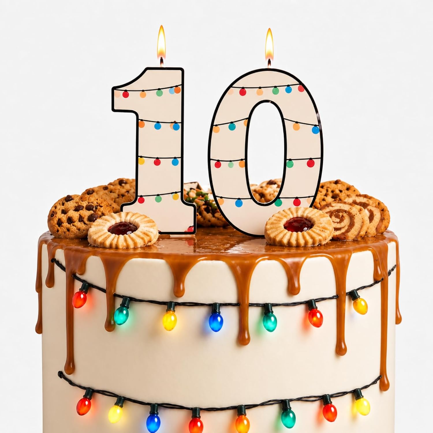 MTLEE Number 10 Birthday Candle Strange Theme Cake Topper