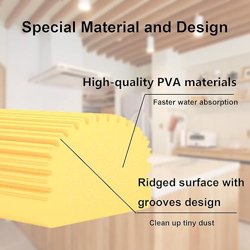 Miniatura 9 de Paquete de 6 esponjas húmedas limpias, borrador de esponja mágica para tareas domésticas, esponja de limpieza reutilizable para persianas, platos,
