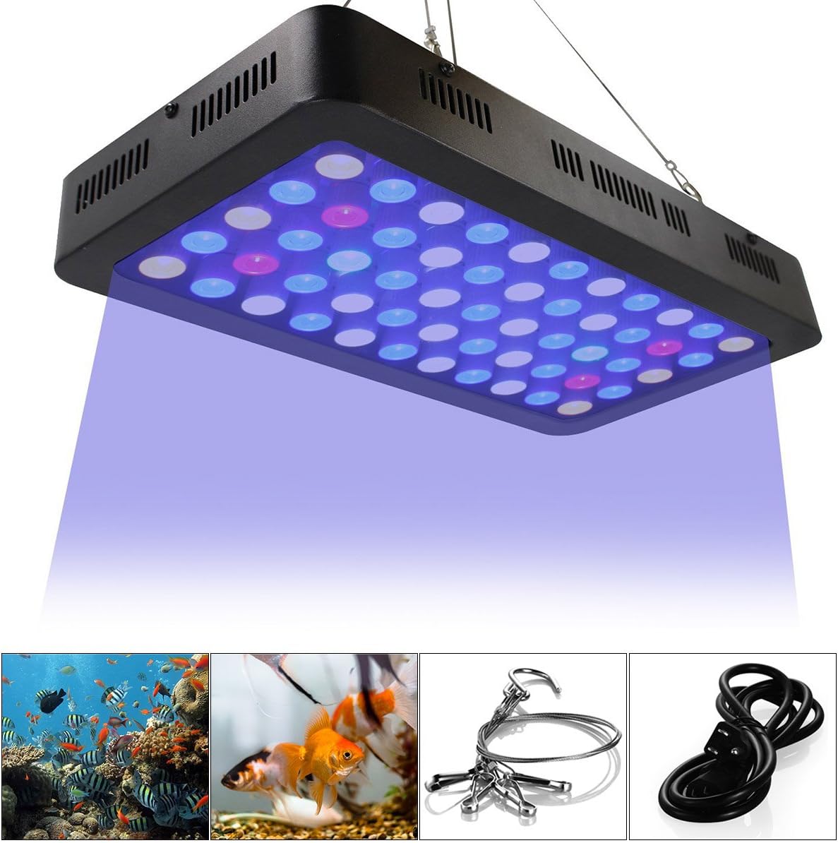 DIDADI 165W LED Aquarium Light Dimmable Full Spectrum for Coral Reef Grow Fish Tank