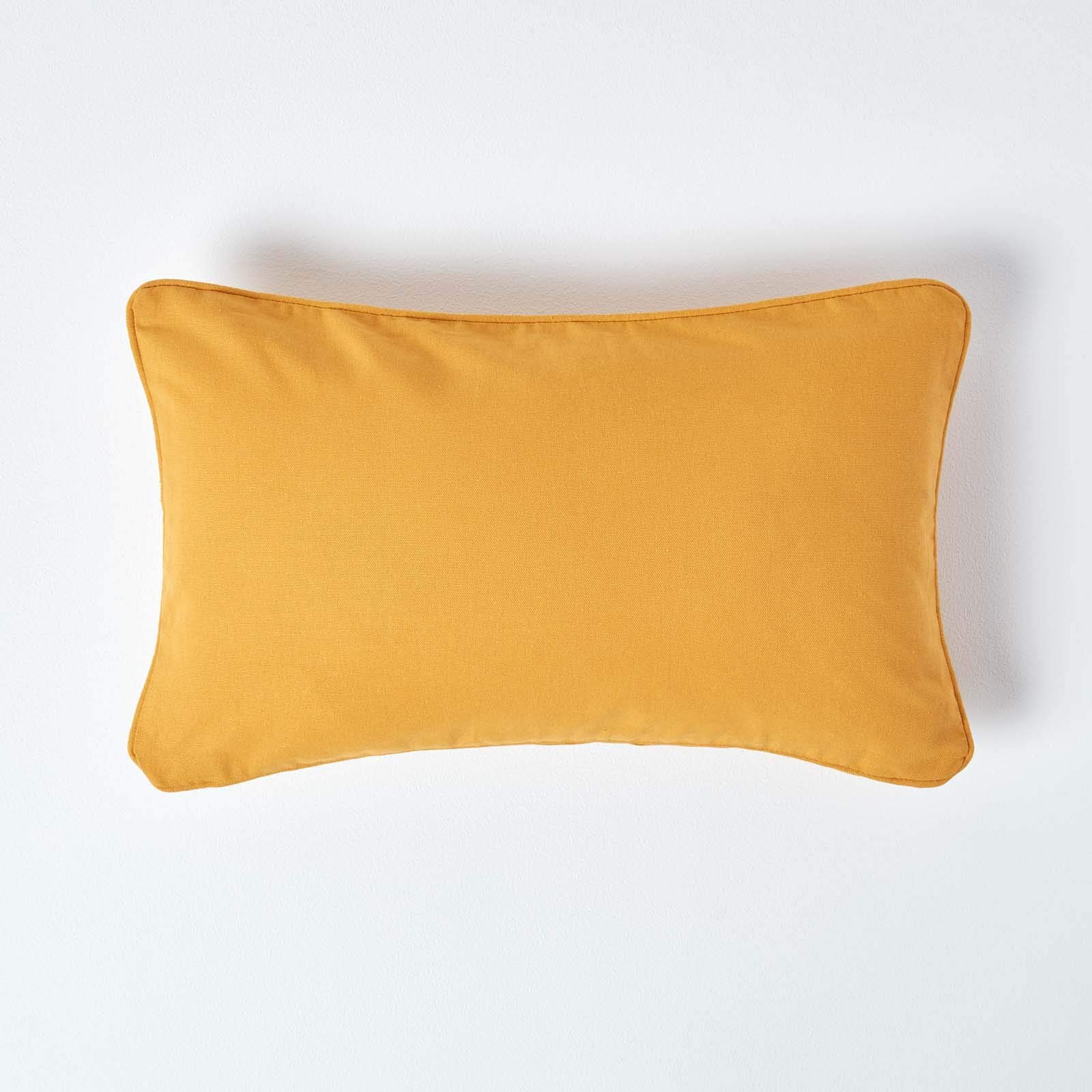 Homescapes Copricuscino Quadrato 60x60 Cm In 100% Cotone - Fodera Con Cerniera Invisibile - Colore Giallo