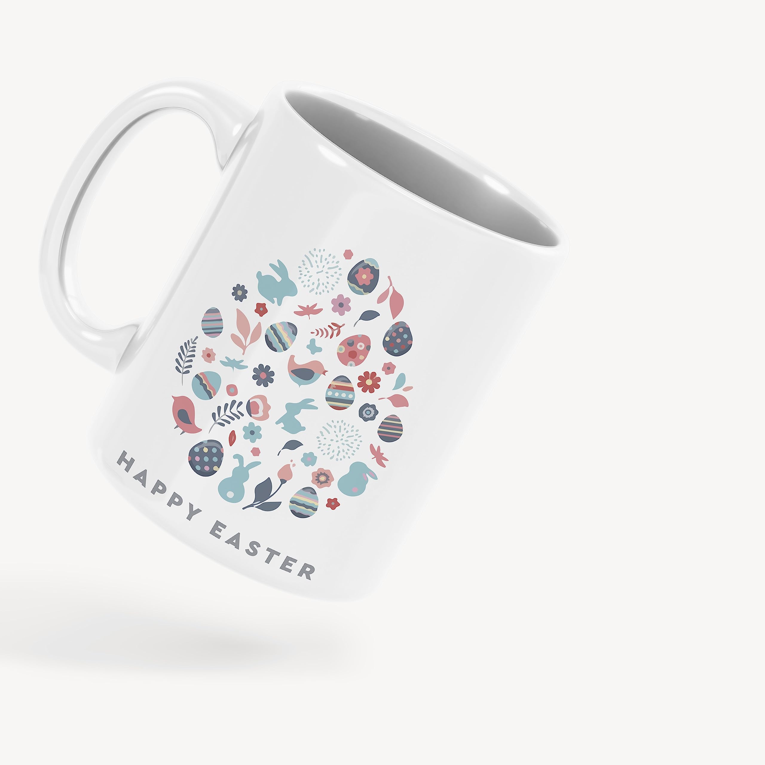 Story Of My Mug Happy Easter - Original - Express yourself, Rare quote, Hot & Cold Friendly Drinking Porcelain cup - Big Things happen over coffee - Celebration Gift Series