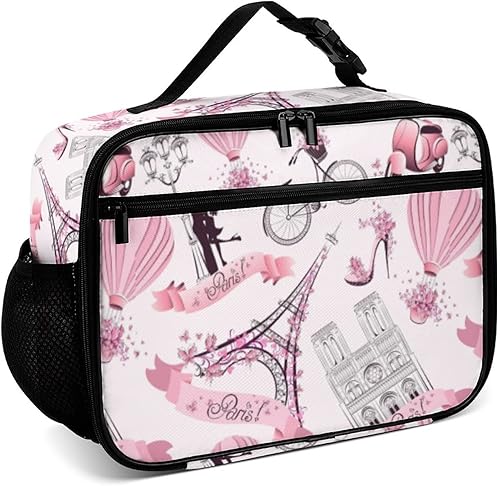 Lonchera reutilizable de la Torre Eiffel de París, bolsa de almuerzo aislada, bolsa enfriadora, lonchera para comida y comida, bolsa de mano para
