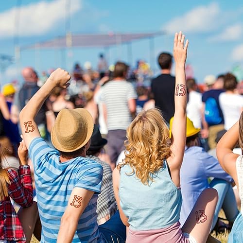Miniatura 3 de 40 piezas de calcomanías temporales número 13 tatuajes labiales corazón patrón tatuaje extraíble eras tour concierto merch