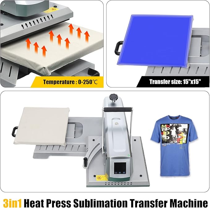 Termofijadora para Camisetas HuaShuani, 1600W, Área 40x50cm miniatura 7