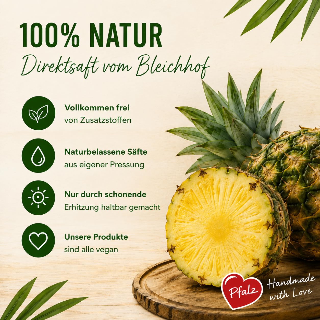 BLEICHHOF® Ananassaft- Direktsaft, vegan (6x0,72L)