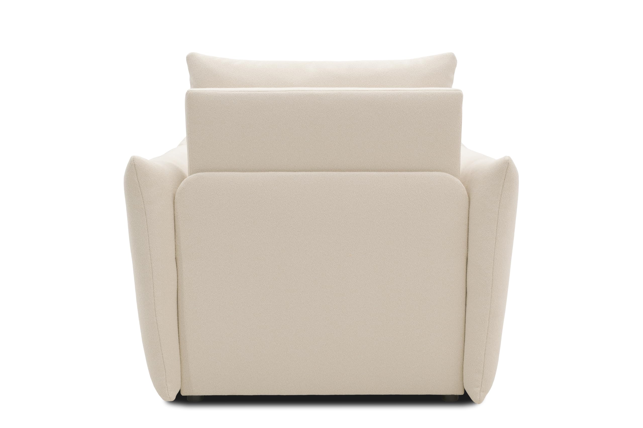 DOMO. collection Sessel Cloud Box, Armsessel mit Schlaffunktion und Boxspringfederung, Schlafsessel, Boxspringsessel, Polstersessel, 120 x 97 x 100 cm (BxTxH), Creme