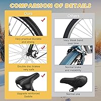Vista 7 de NAIZEA Triciclo de montaña para adultos, bicicleta de crucero de 7 velocidades y tres ruedas, triciclos para adultos de 27.5 pulgadas con cesta