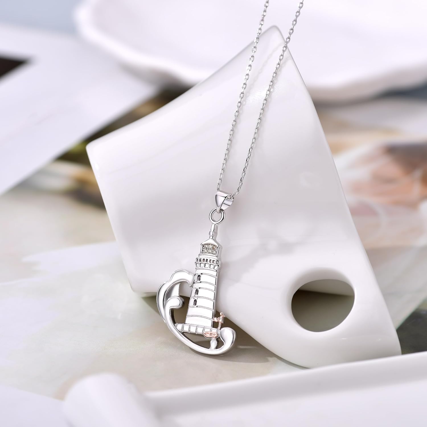 Lighthouse Necklace for Women Lighthouse Pendant Necklace Birthday Jewelry Gift for Women