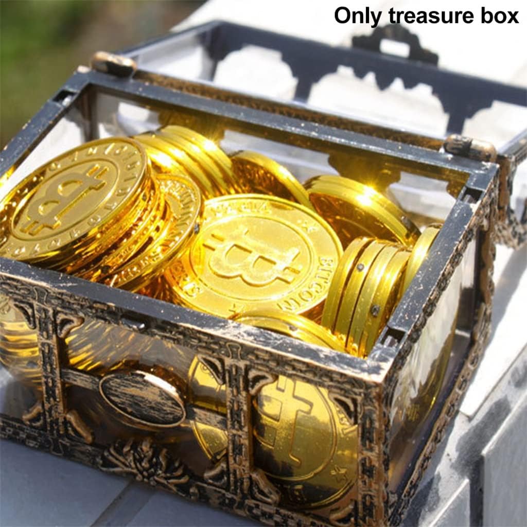 Jewelry Organizer Keepsake Vintage Holder Pirate Trinket Kids Treasure Chest Storage Box Decorative Gem (Color : Clear, Size : One Size) (Clear One Size) (Clear One Size)