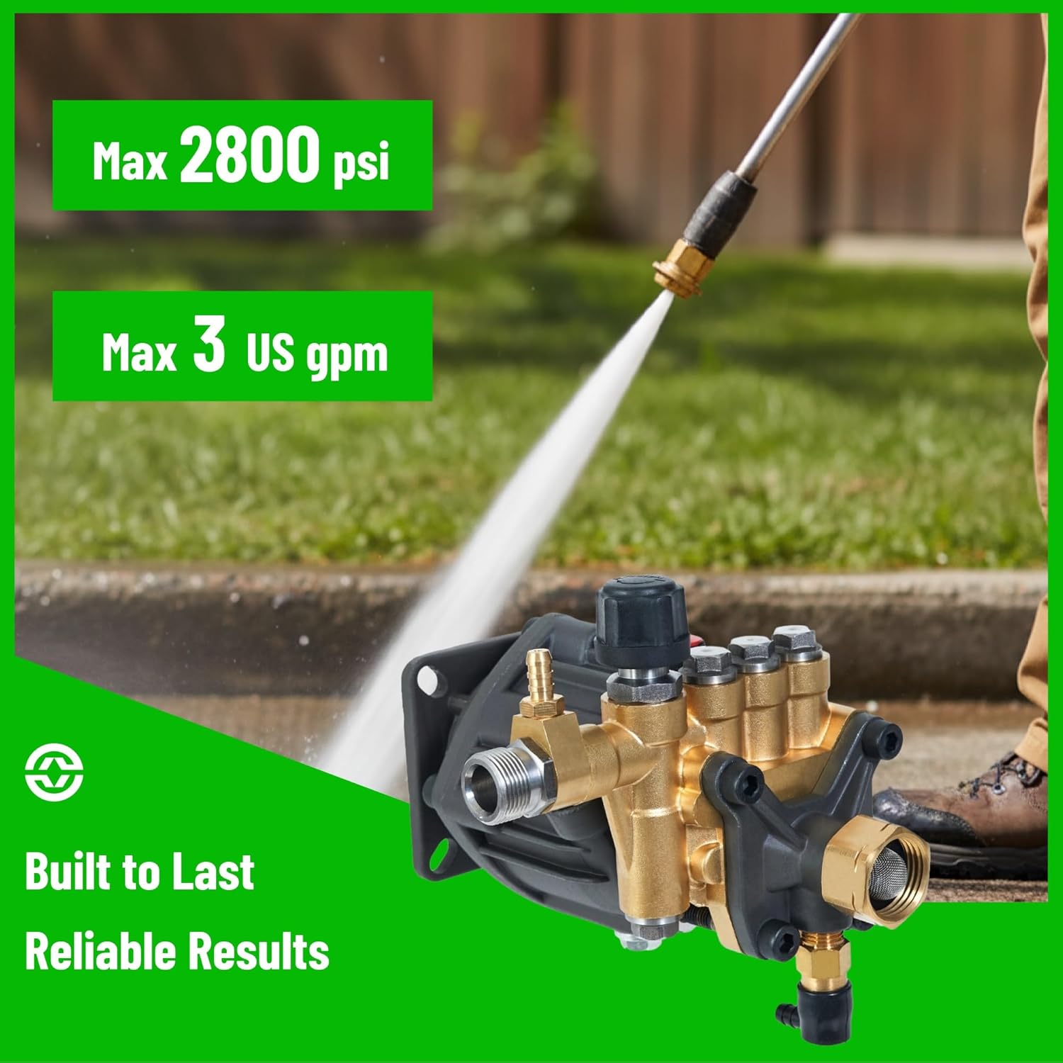 Canpump CH 2830 G: 2800 psi @ 3 US gpm Pressure Washer Replacement Pump, 3/4-inch Horizontal Gas Shaft