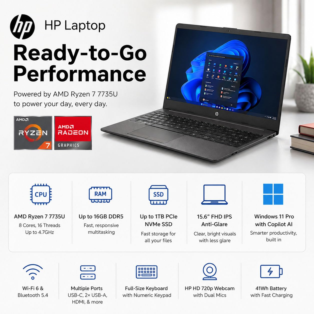Amazon.co.jp: HP 15 ノートパソコン 自宅または職場用 Windows 11 Pro