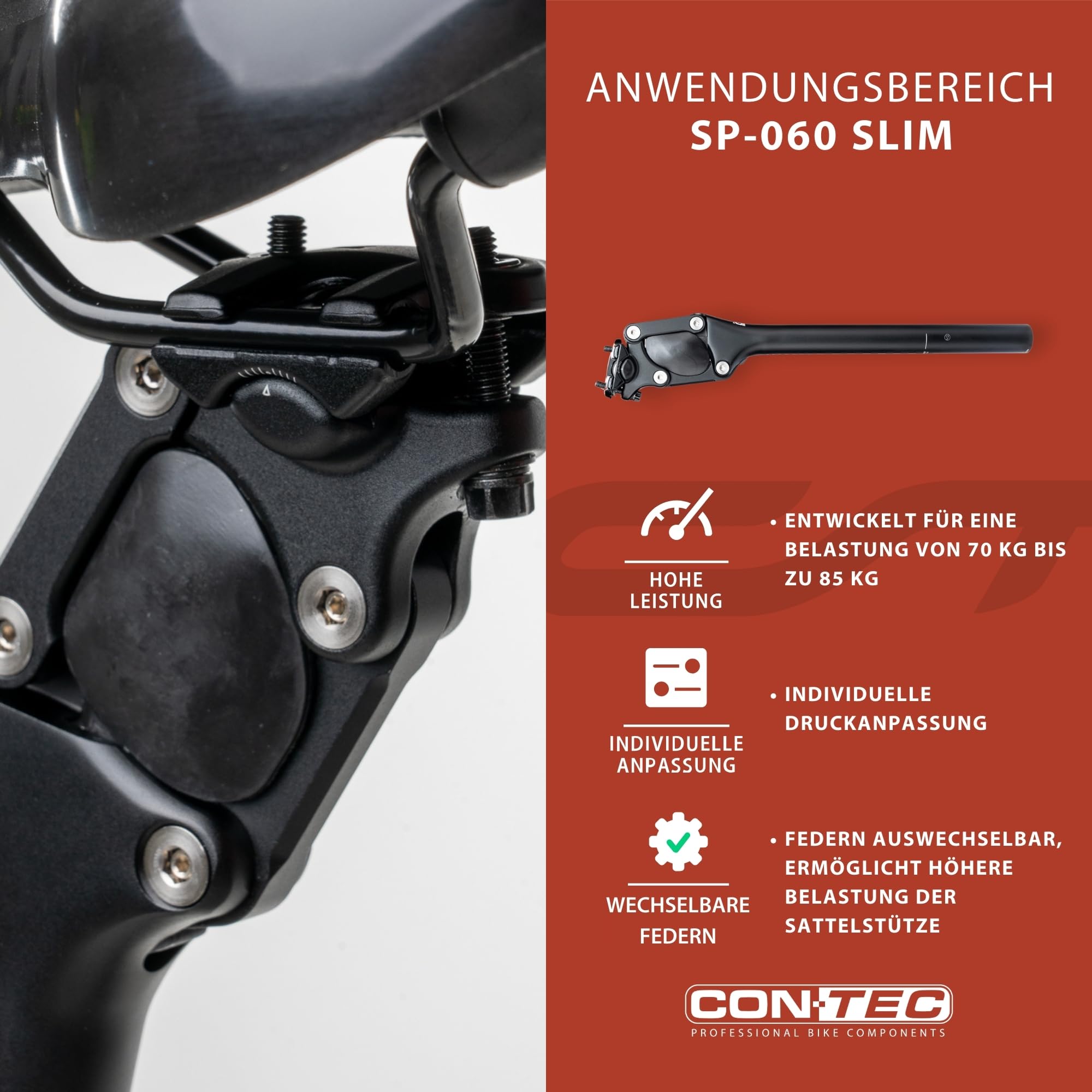 Contec parallèle de selle à ressort 31,6 mm SW