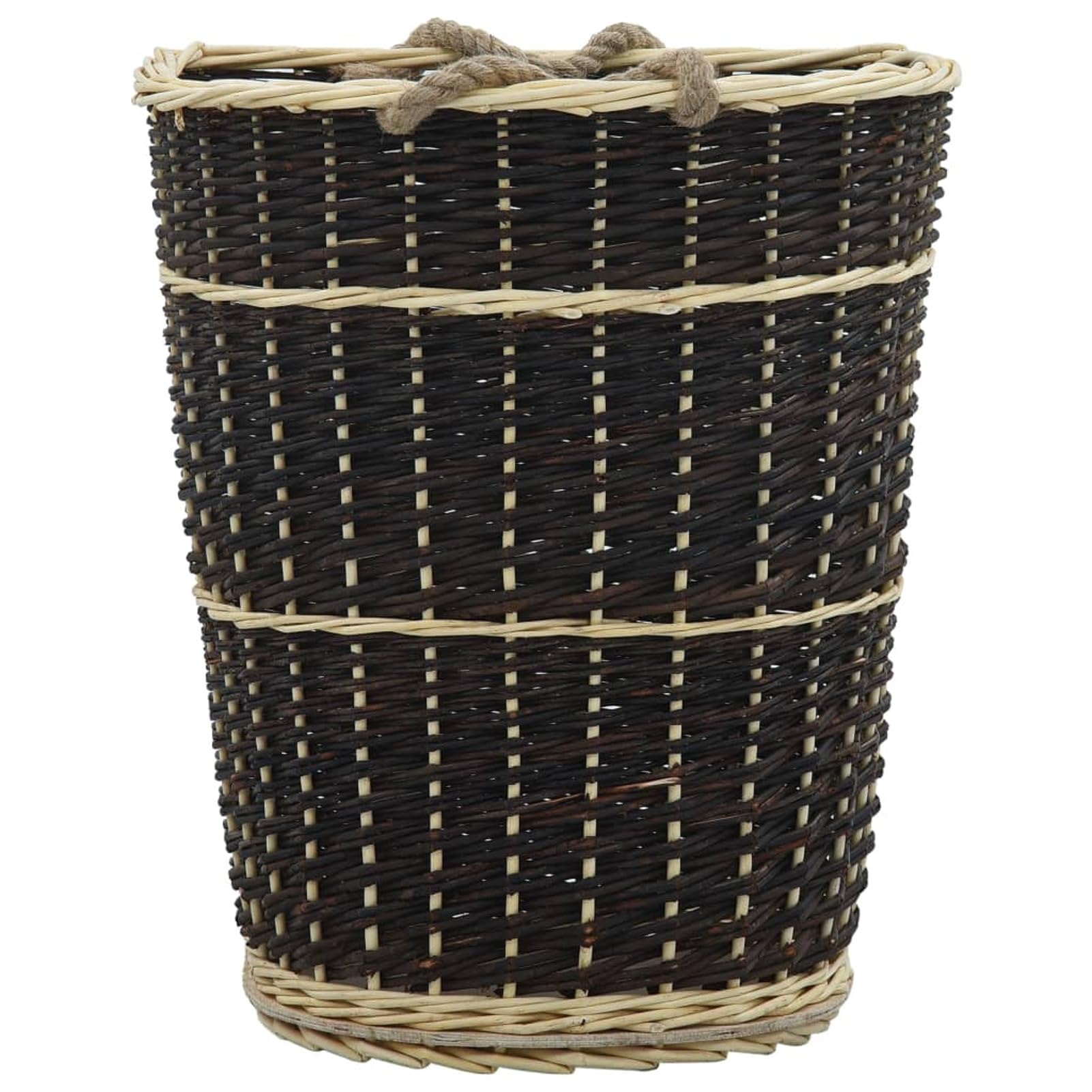 Cesta per Legna con Spallacci 50x44x58cm Salice Naturale-Cesto in Vimini Portalegna, Cesto Intrecciato Pieno, Cestino da Picnic Portaoggetti, Cesto Regalo per Feste, Raccolta Castagne, Funghi