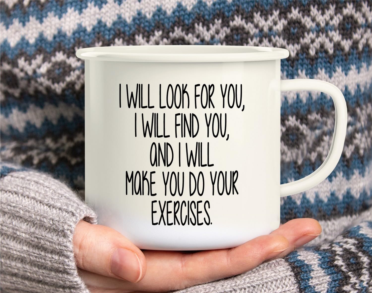Retreez Funny Mug Make You Do Exercises Physical Therapy Therapist Physiotherapist 16 Oz Enamel Stainless Steel Camping Campfire Coffee Mugs Cups - Sarcasm birthday gifts for coworker him her dad mom - Image 5