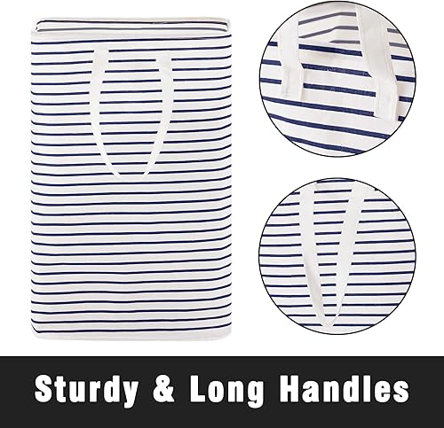 Miniatura 9 de Cesta de lavandería plegable grande de 100 litros, cesta de ropa independiente con asas largas fáciles de transportar, bolsa de lavado impermeable