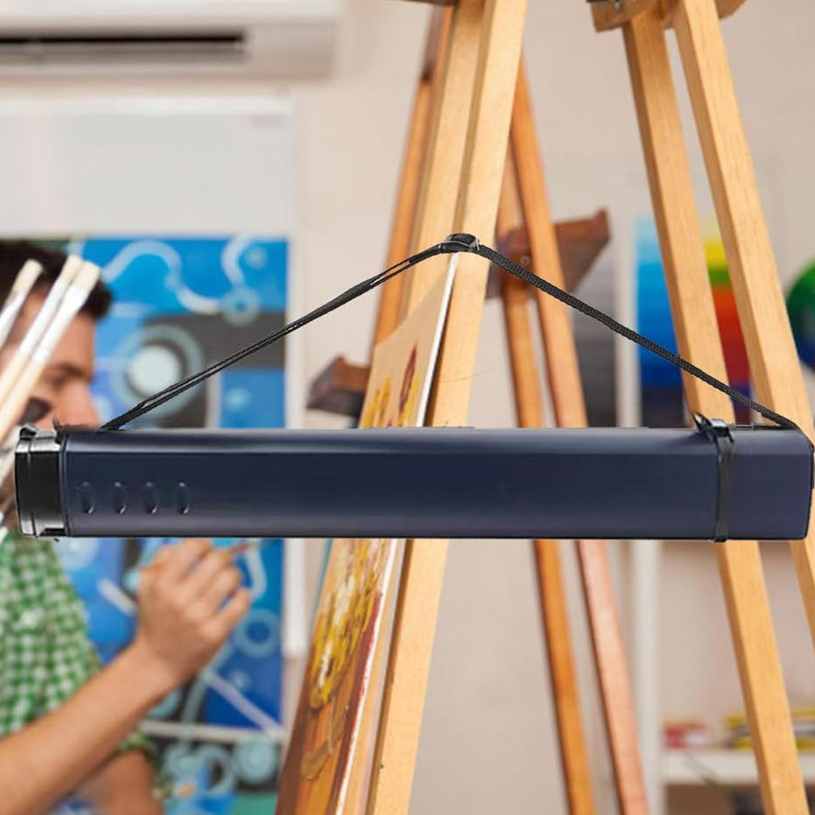 per canna da pesca, tubo per poster da 61 cm, supporto per paletta blu con | porta poster estensibile, tubo di stoccaggio, tubo portatile per , documenti, grandi stampe