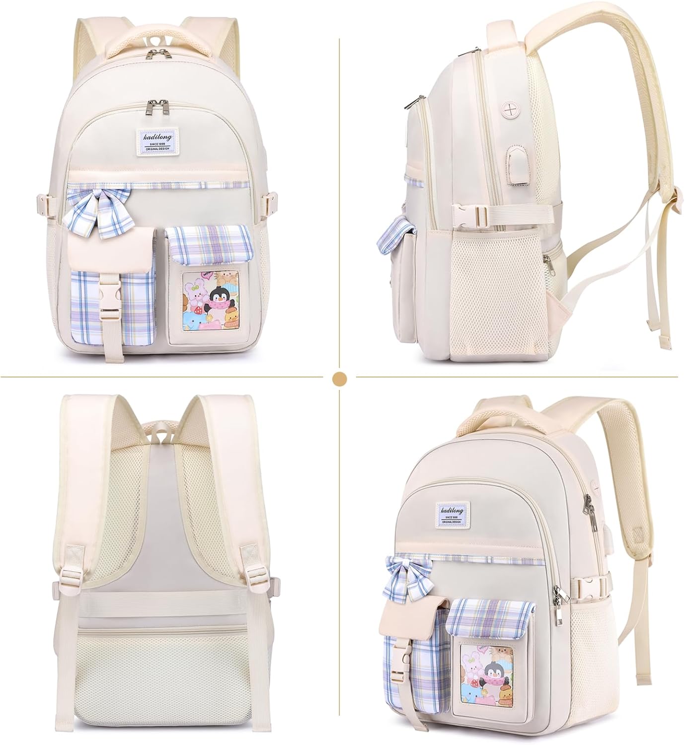 kadilong School Backpack for Teen Girls,Laptop Backpack Bookbag for Women in Middle High School,Mochila Escolar para Niñas