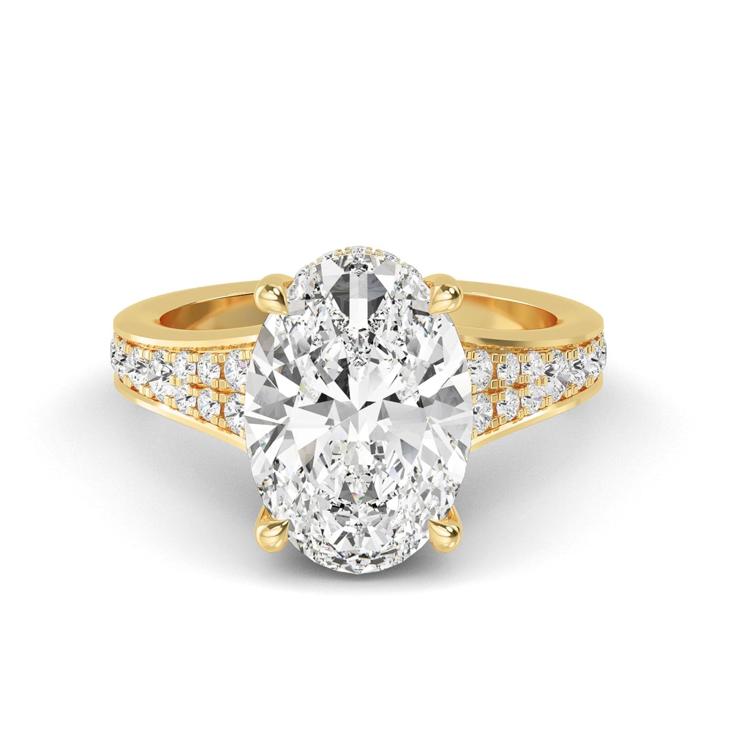 Houston Diamond District 1 to 5 Carat Oval Shape LAB GROWN Diamond Vintage Engagement Ring Wedding Ring for
