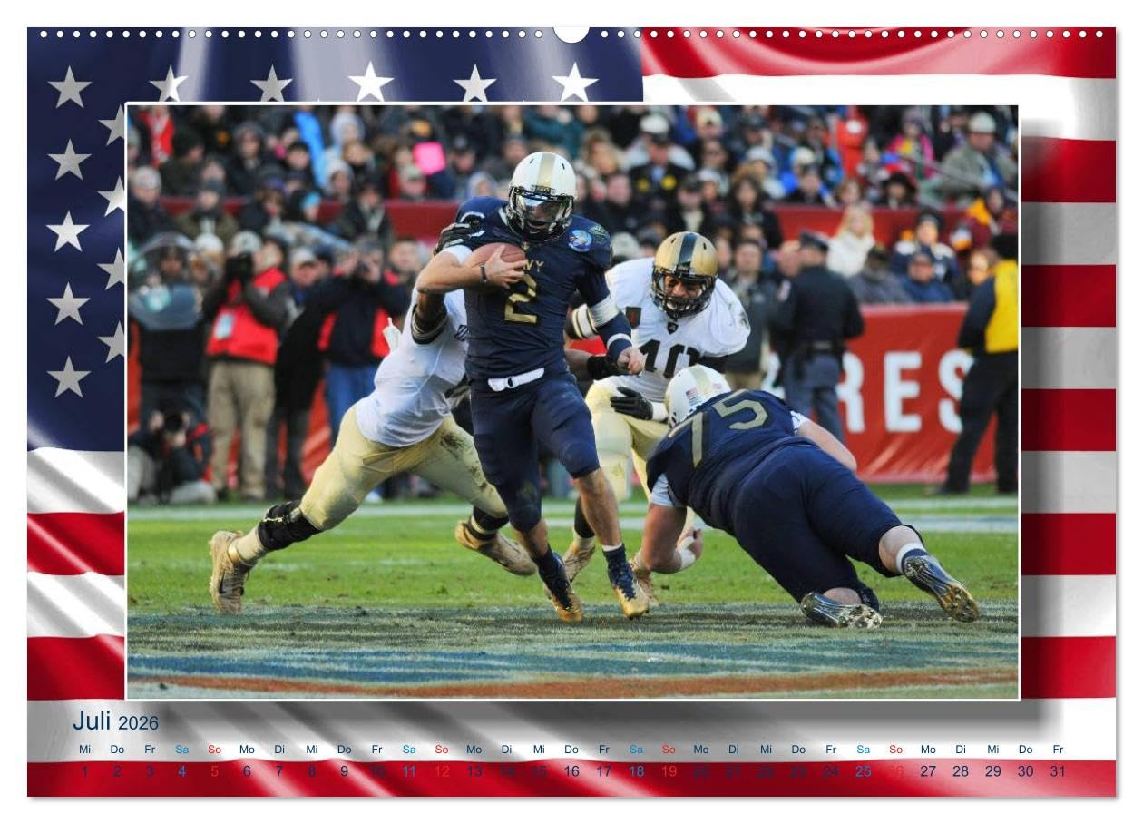 American Football - Kickoff (hochwertiger Premium Wandkalender 2026 DIN A2 quer), Kunstdruck in Hochglanz: Aktionsreiche Szenen aus der Welt des American Football (CALVENDO Sport)
