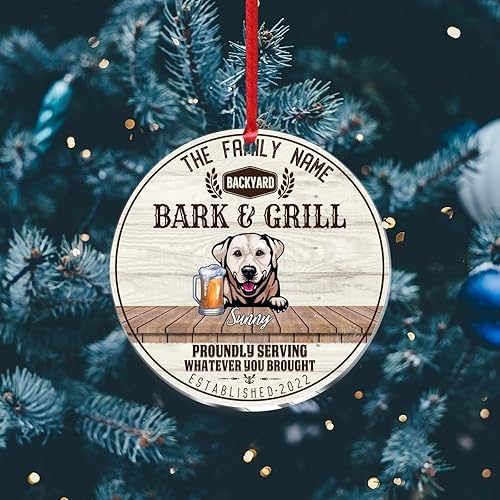 Vista 94 de SILYHEART Presa Canario Christmas Acrylic Ornament Dogs Welcome Ceramic Christmas Keepsake Family Dog Name Funny Christmas Memorial Gifts for Mom