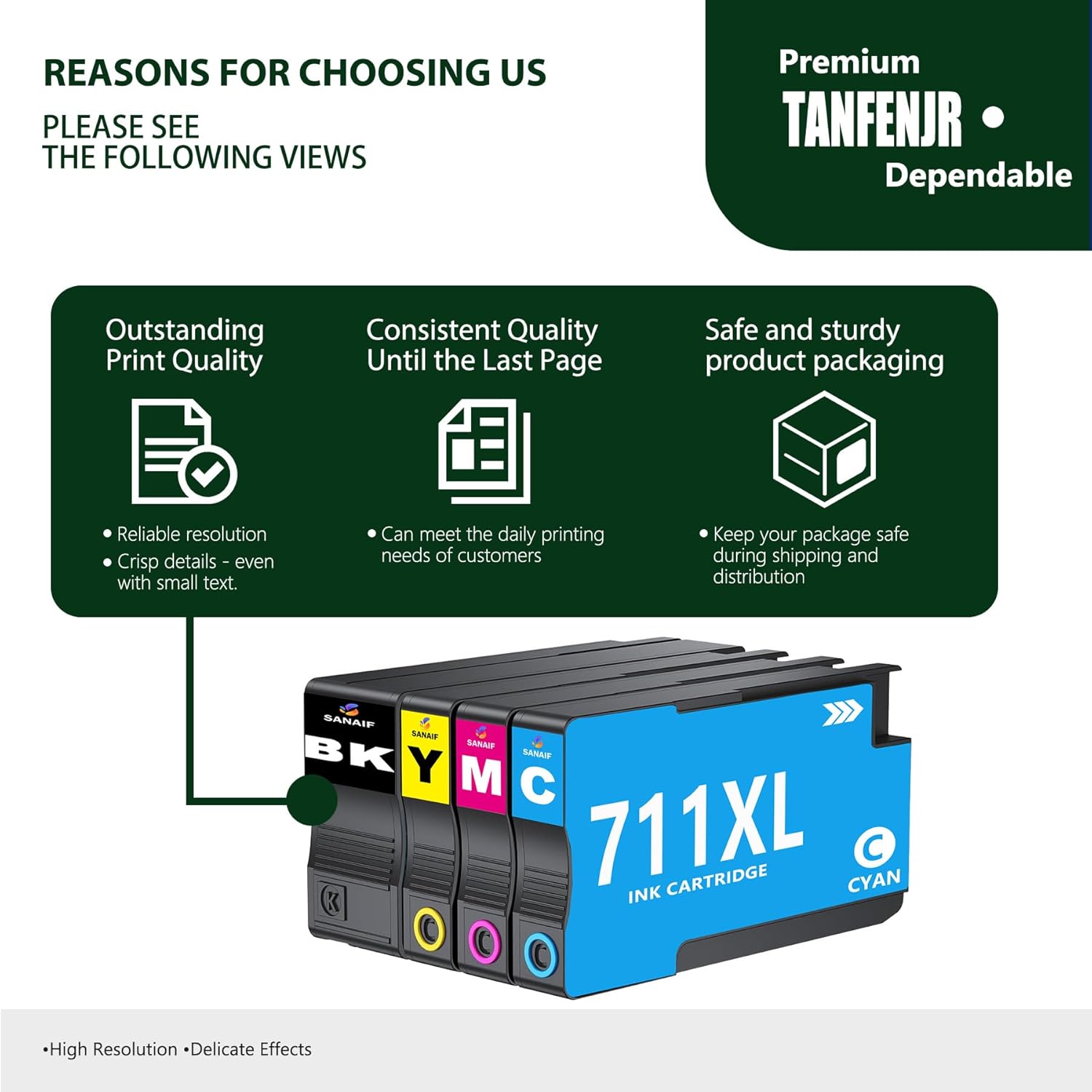 711XL Ink Cartridges High Yield (80ml +29ml) Replacement for HP DesignJet T100 T120 T125 T520 Printer 711XL 711 Ink