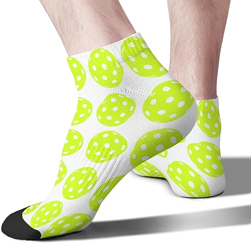Vista 2 de devor Calcetines tobilleros de algodón para hombre, calcetines atléticos, lindos calcetines de pelleball, Blanco