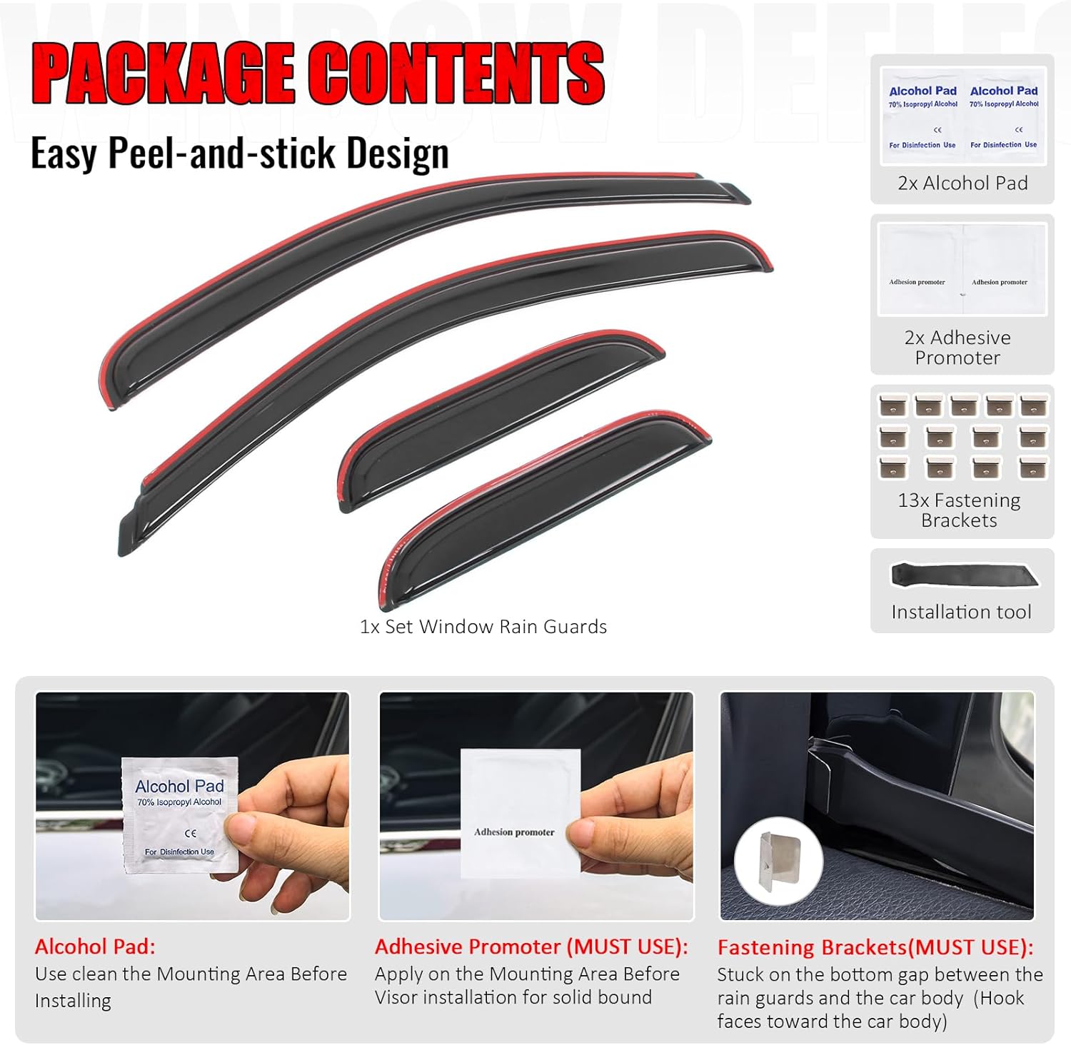 IKON MOTORSPORTS In Channel Window Visors Compatible with 2007-2013 Chevy Silverado GMC Sierra 1500 & 08-14 2500 3500 HD Extended Cab, Acrylic Smoke/Tinted Rain Guards, Side Window Wind Deflectors 4PC