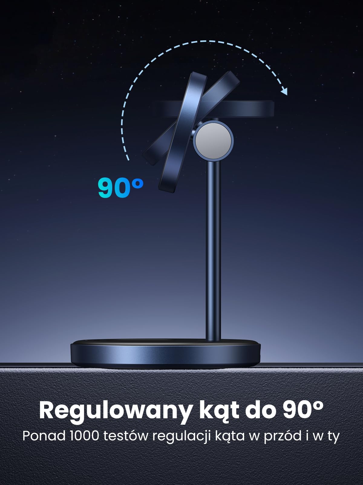 UGREEN Zapix 2 w 1 stacja ładująca do iPhone'a z MagSafe | Ładowarka bezprzewodowa 7,5 W, regulacja 90°, kabel 1 m, kompatybilna z iPhone'ami 17/16/15/14/13/12 i AirPodsami