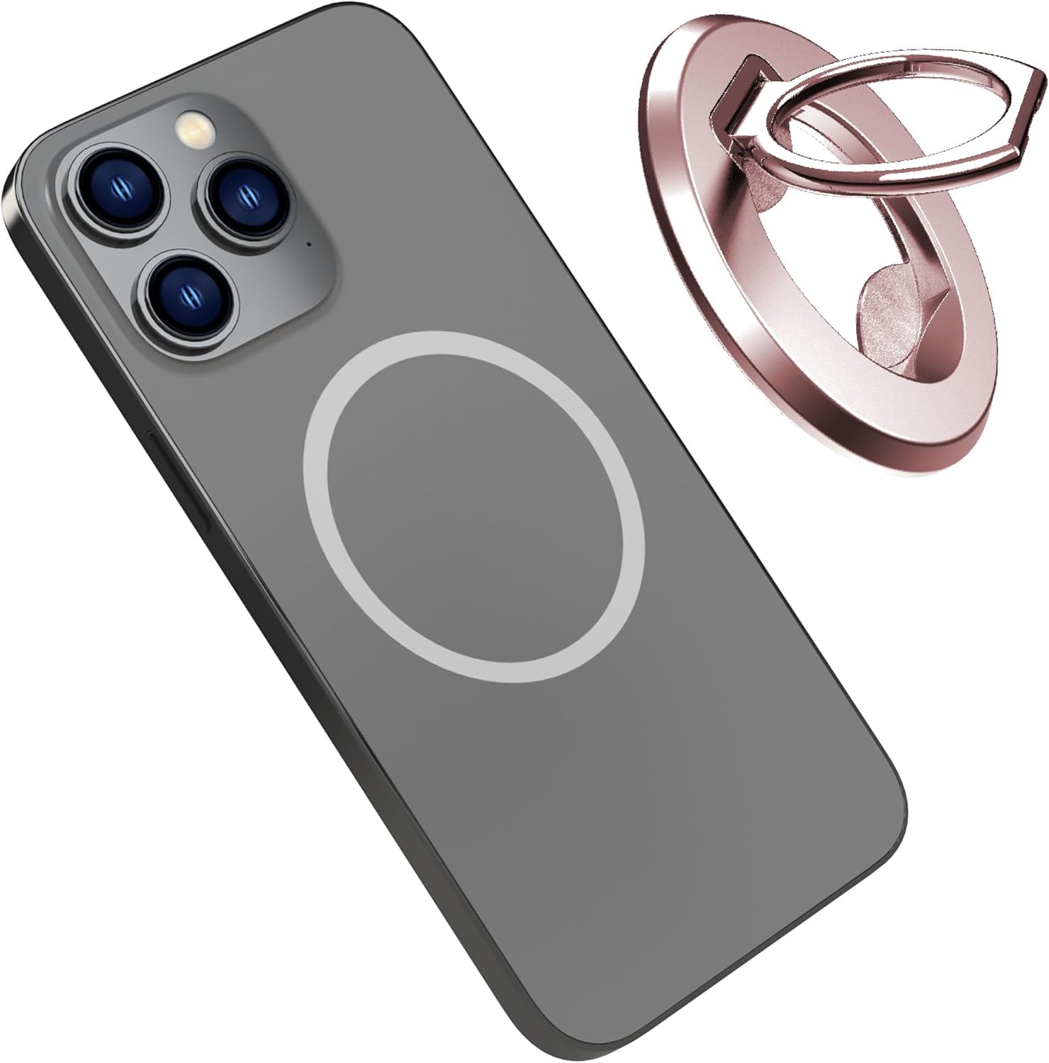 CYBERGUYS Magnetic Phone Ring Holder for MagSafe, Bottle Opener Magnet Finger Ring Grip Stand Holder, Compatible with iPhone 16 15 14 Plus 13 12, Pro, Pro Max, Mini, Mag Safe Accessories, Silver