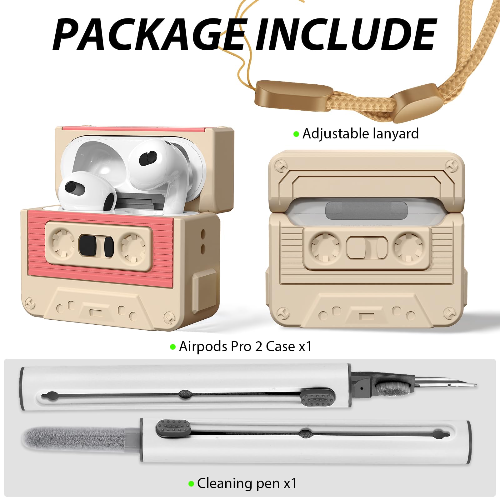 Anqrp Miez Hülle Für AirPods 3. Generation – Mit Lanyard, Edelstein Blau, Hart, Induktiv Ladefähig