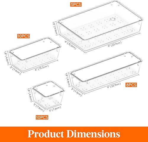 Miniatura 3 de Lifewit 33 piezas de cajones de escritorio, organizador de baño, bandejas divisorias, cajones de almacenamiento, caja de separación para maquillaje,