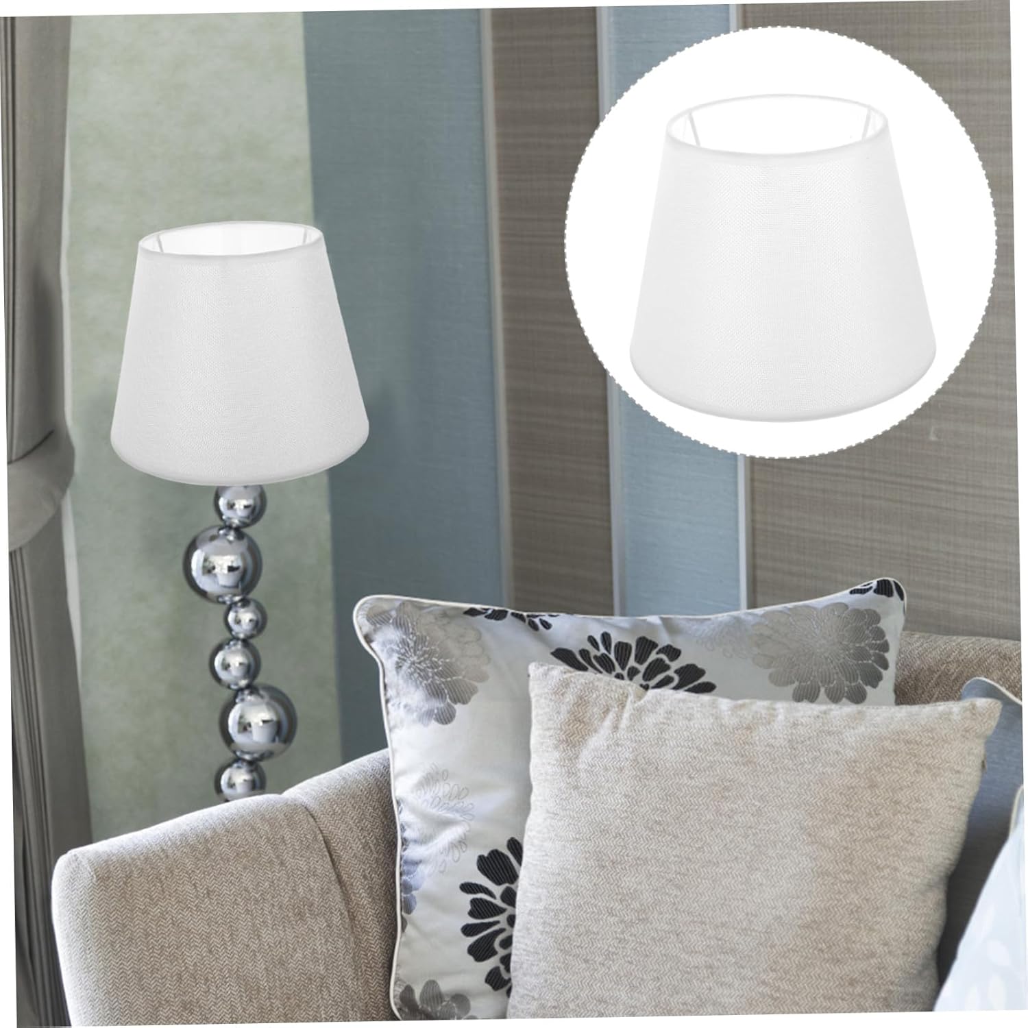 Gatuida Cloth Lampshade Ivory White Fabric Lamp Cover Replacement Accessory for Table and Floor Lamps Metal Frame Dust-resistant Decorative Shade for Warm Ambient Lighting in Bedroom and