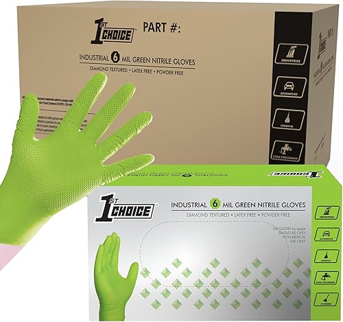 Miniatura 7 de 1st Choice - Guantes de nitrilo desechables, sin látex, guantes de mecánico para hombres, guantes de nitrilo resistentes, guantes desechables