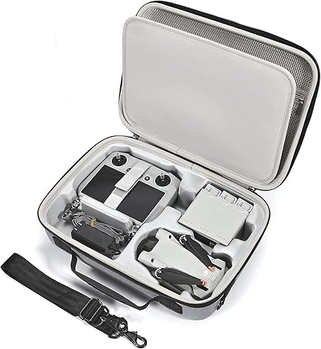 RAIACE Estuche rígido de transporte de viaje compatible con DJI Mini 3 Pro Drone y sus accesorios. (solo la funda) - Gris