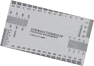 Guitar Setup Kit - String Action & Height Gauge Ruler For Electric, Acoustic, Bass, Mandolin (Stainless Steel)-609678