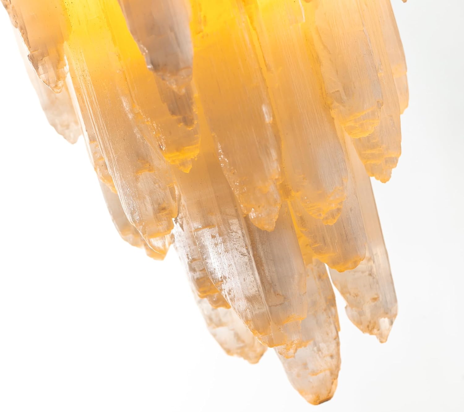 Luxury Selenite Crystal Healing Chandelier - Handcrafted Modern Mountain Peak Pendant Light for Gallery Living Rooms & Dining Areas High-End Lighting Fixture (Bulb Excluded)