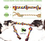 Large Tough Chew Toys for Aggressive Chewers Large Breed,Heavy Duty Dental Rope Toys Kit for Medium Dogs,5 Knots Indestructible Cotton Puppy Teething Chew Tug Toy Set of 9