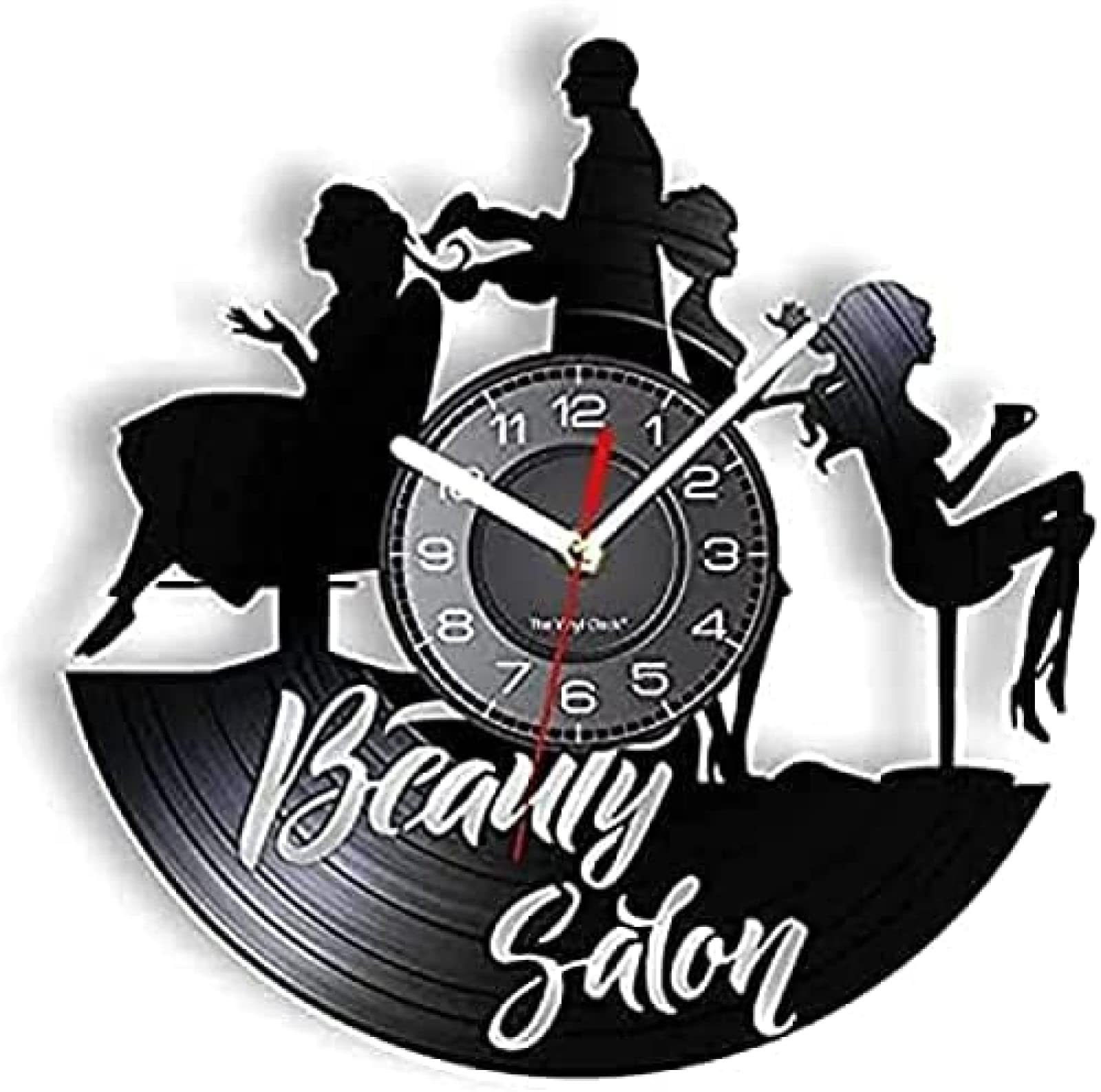 Horloge murale salon de beauté en disque vinyle pour coiffeur