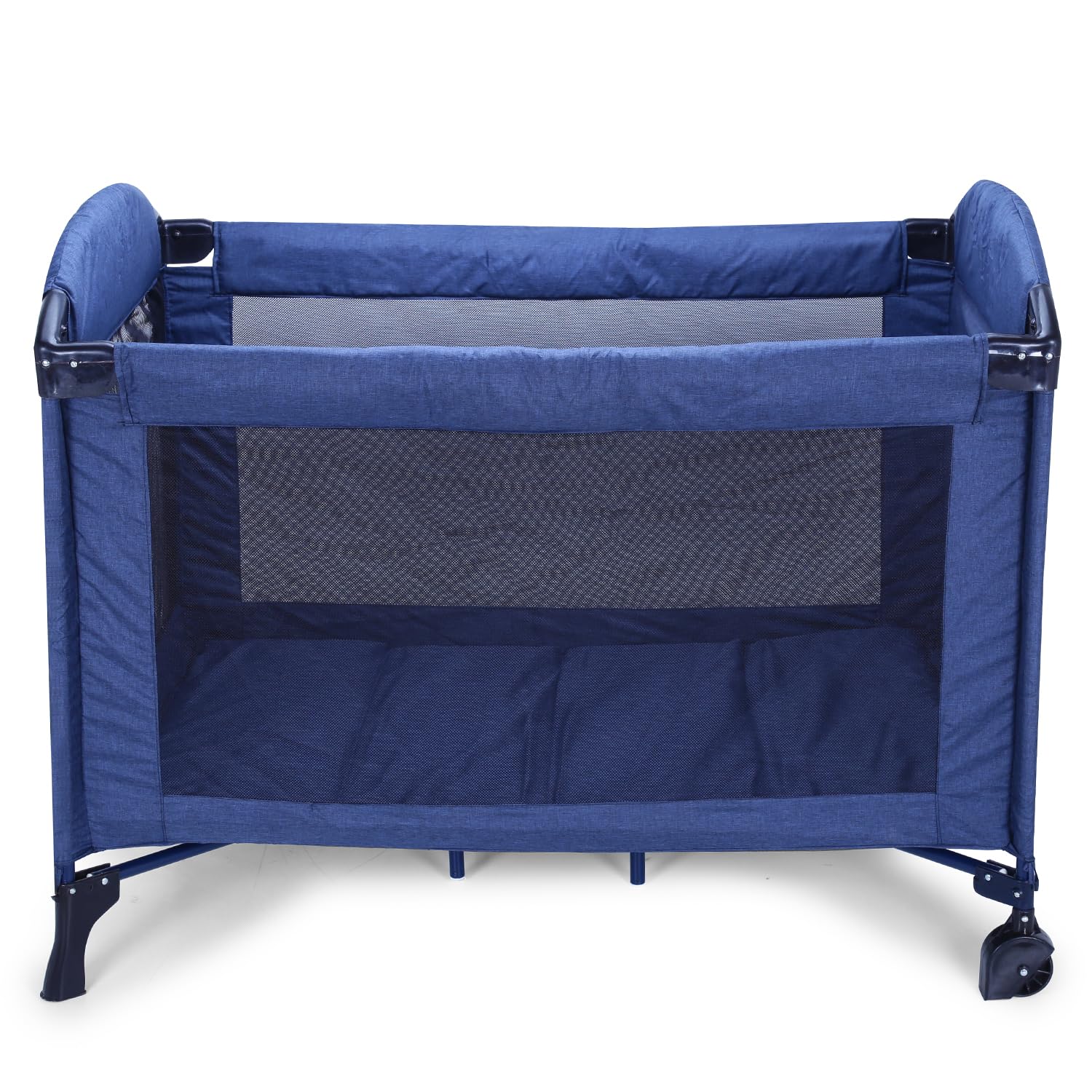 Infanto Playpen Cum Cot | Compact and Highly Portable| with Travel Bag|Easy Fold | 2-in-1 Functionality | Double-Layer Pad | Breathable Mesh